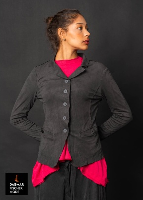 Taillierte Jacke aus veganem Leder von RUNDHOLZ BLACK LABEL in dark grey