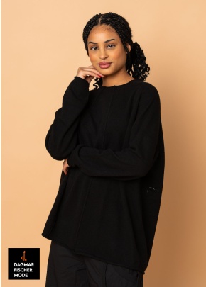 Langer Oversize Pullover von RUNDHOLZ BLACK LABEL in black & lotus