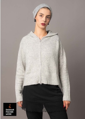 Kurzer Wollcardigan von RUNDHOLZ BLACK LABEL in dark grey & light grey