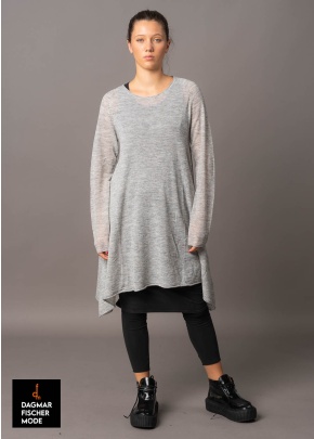Langer Pullover mit Wollanteil von RUNDHOLZ BLACK LABEL in black, light grey & lotus