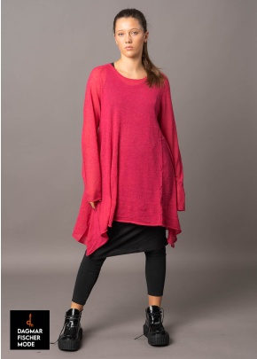 Langer Pullover mit Wollanteil von RUNDHOLZ BLACK LABEL in black, light grey & lotus