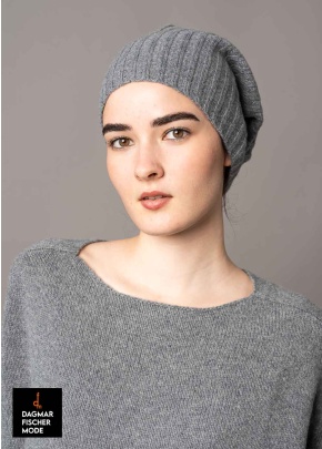 One size wool cap by RUNDHOLZ BLACK LABEL in black, dark grey & lotus