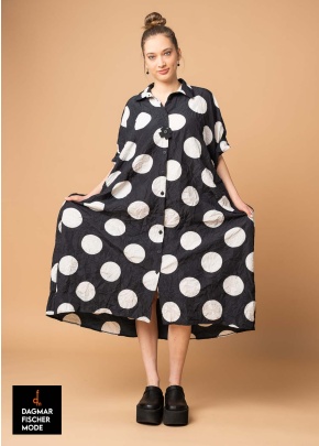 Long blouse dress LONG SHIRT by PLÜ in dot design