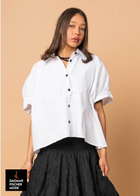 Onesize blouse SHORT SHIRT by PLÜ in black, white & cement