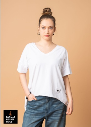 Casual jersey shirt T PLUS by PLÜ in white