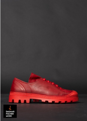 Lace-up sneakers by LOFINA in Gasoline rosso (red) 