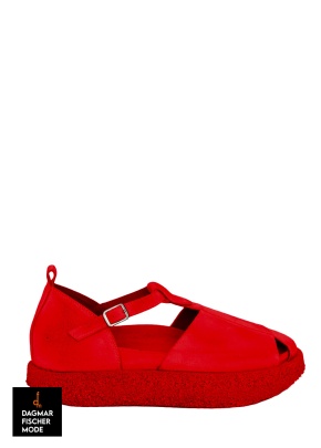 Sandale mit Fersenriemen in Gasoline rosso / rosso