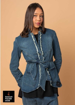 Waisted denim jacket THE BOWFLARE by PLÜ in blue