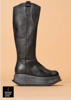 Plateaustiefel mit hohem Schaft von LOFINA in Gasoline nero