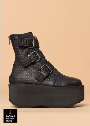 Boot mit großen Schnallen von SORT AARHUS/LOFINA in Gasoline cocco nero