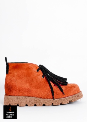 Ankle-high lace-up shoe by LOFINA in Gasoline spritz aperol / corallo 