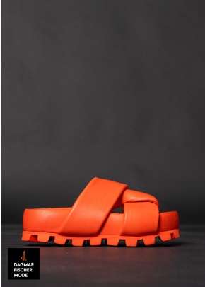 Sandals with soft straps by LOFINA in Gasoline spritz aperol / corallo 