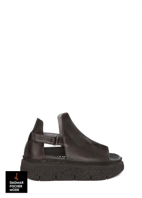 Half-open sandals by LOFINA in Gasoline nero / nero