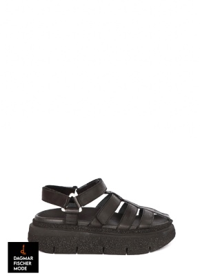 Ledersandale von LOFINA in Gasoline nero / nero