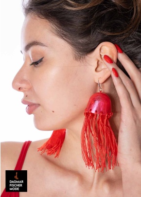 Jellyfish earrings by JIANHUI in red