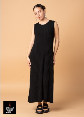 Long tube dress made of lightweight viscose knit by KHEI in black