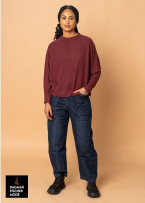 Oversize-Shirt von LURDES BERGADA in stone, oxblood und black