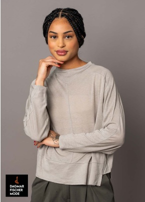 Oversize-Shirt von LURDES BERGADA in stone, oxblood und black