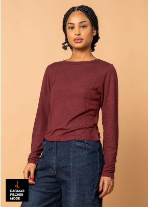 Basic-Longsleeve von LURDES BERGADA in oxblood und black