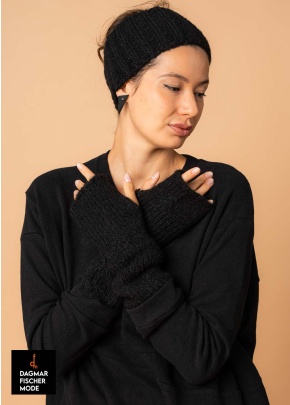 Grobstrick Handschuhe MIKI von studiob3 in black, pearl & smoke burgundy