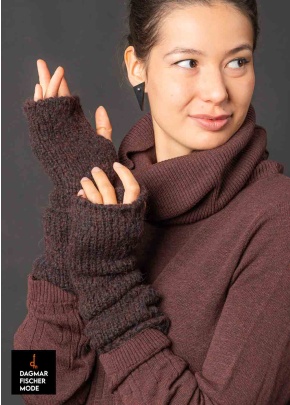 Grobstrick Handschuhe MIKI von studiob3 in pearl & smoke burgundy