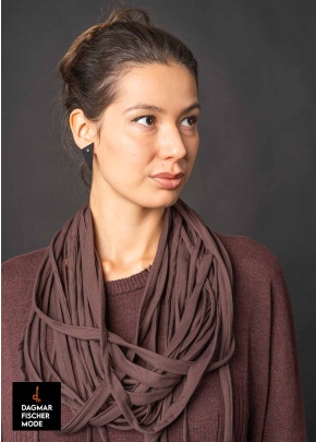 Voluminöse Halskette STRIPPO von studiob3 in black, pearl & smoke burgundy