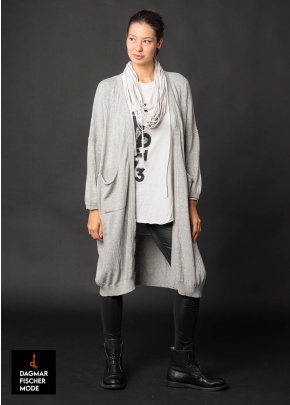 Langer Cardigan MAXIMUS von studiob3 in black, pearl melange & burgundy