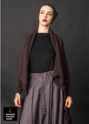 Weicher Cardigan ZISLAV von studiob3 in black, pearl & smoke burgundy