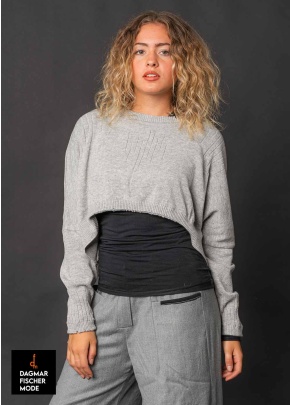 Kurzer Pullover CROLLY von studiob3 in black, pearl melange & burgundy