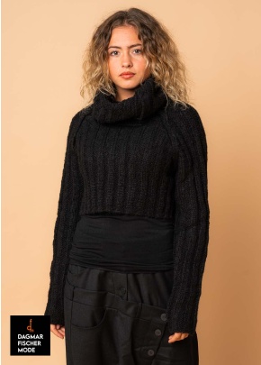 Kurzer Grobstrickpullover STAPPO von studiob3 in black