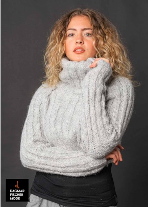 Kurzer Grobstrickpullover STAPPO von studiob3 in pearl & smoke burgundy