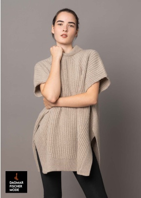 Knitted tunic NELLA by SORT AARHUS in beige melange