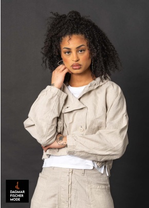 Kurze Leinenjacke von LURDES BERGADA in natural