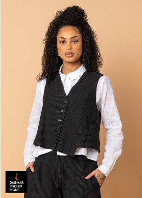 Asymmetrische Weste von LURDES BERGADA in black & toasted