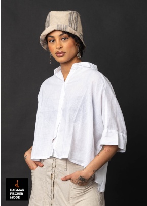 Oversize Leinenbluse von LURDES BERGADA in white & azure