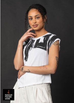 T-shirt asymétrique de LURDES BERGADA en black & white