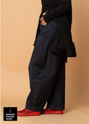 Trousers BUBBLE DENIM by PLÜ in darkblue print