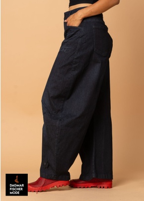Trousers BUBBLE DENIM by PLÜ in darkblue print