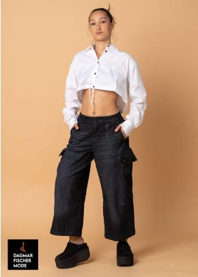 Trousers PERFECT DENIM PANT by PLÜ in darkblue print