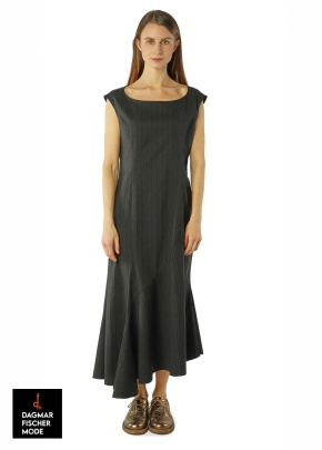 Ausgestelltes Stretch-Streifen-Kleid von RUNDHOLZ in umbra stripe