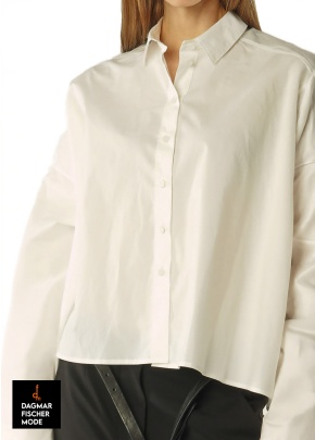 Oversize Baumwoll-Popeline-Bluse von RUNDHOLZ in black
