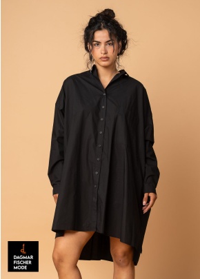 Flared cotton poplin dress by RUNDHOLZ in black