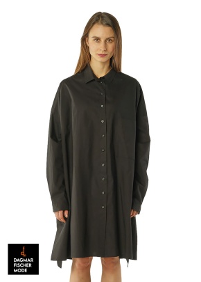 Ausgestelltes Baumwoll-Popeline-Kleid von RUNDHOLZ in black