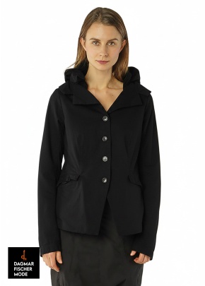 Schmale Woll-Leinen-Jacke von RUNDHOLZ in black