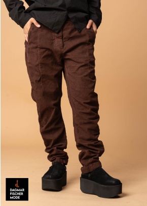 Elasticated trousers by RUNDHOLZ DIP in clay cloud & henna cloud