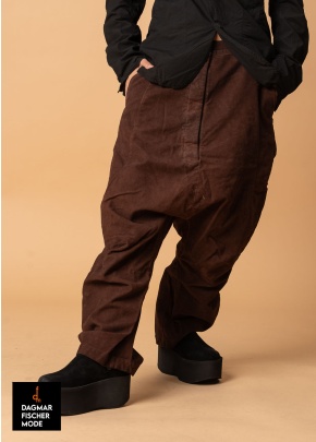 Wide trousers by RUNDHOLZ DIP in clay cloud & henna cloud