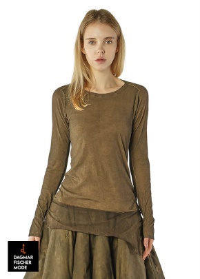 Baumwollshirt von RUNDHOLZ DIP in clay cloud & henna cloud
