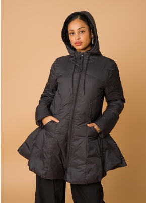 Lined hooded coat by RUNDHOLZ BLACK LABEL in black