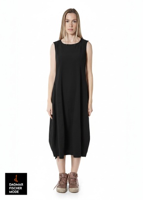 Ärmelloses Ballonkleid aus Baumwoll-Stretch von RUNDHOLZ BLACK LABEL in black