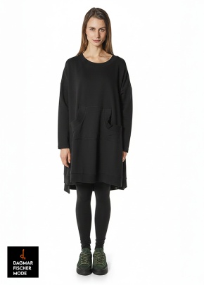 Ballonkleid aus Baumwoll-Stretch von RUNDHOLZ BLACK LABEL in black